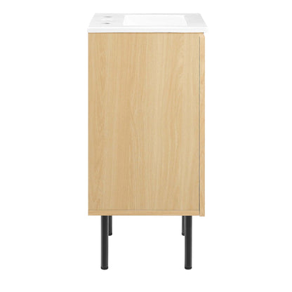Modway furniture Chaucer Bathroom Vanity with White Basin Included - EEI-6693-BLK-WHI