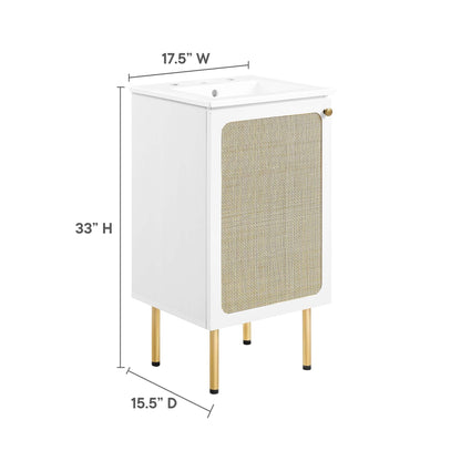 Modway furniture Chaucer Bathroom Vanity with White Basin Included - EEI-6693-BLK-WHI