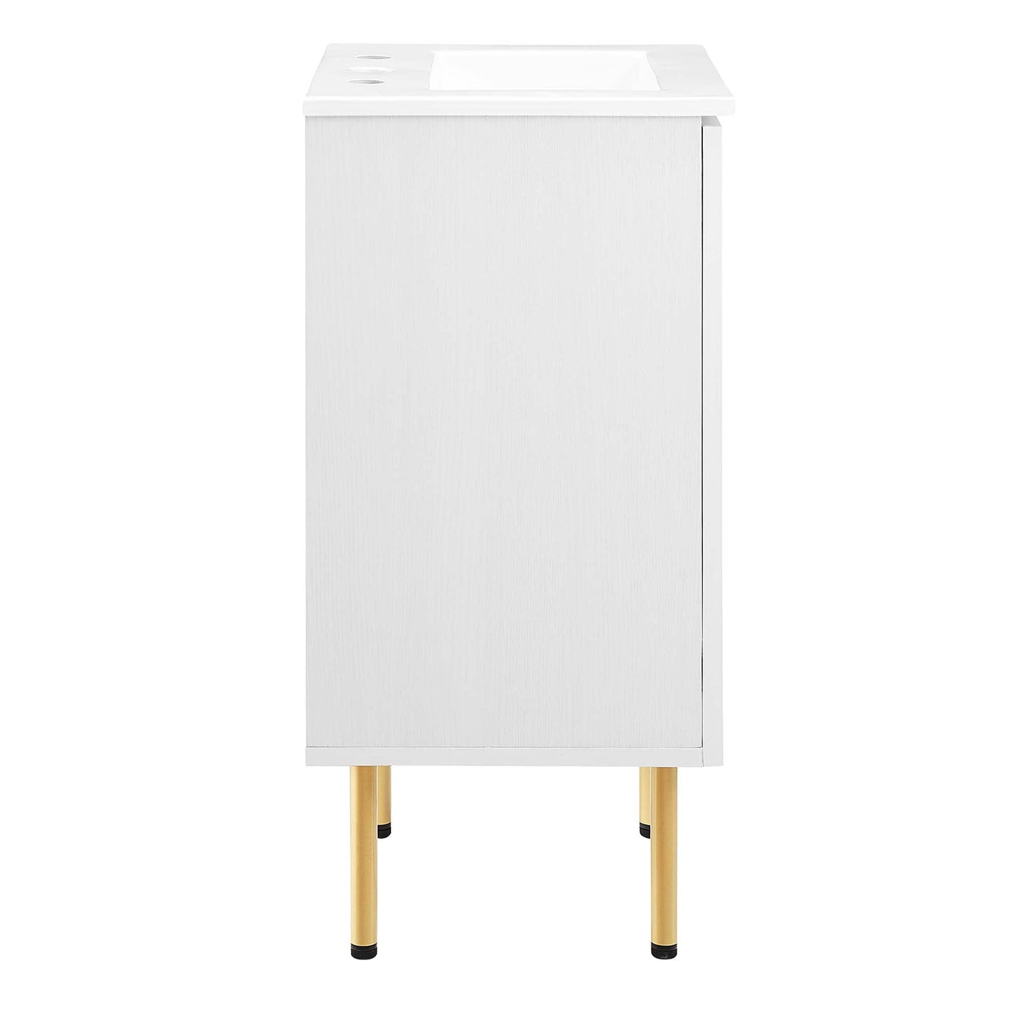 Modway furniture Chaucer Bathroom Vanity with White Basin Included - EEI-6693-BLK-WHI