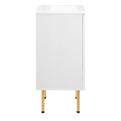 Modway furniture Chaucer Bathroom Vanity with White Basin Included - EEI-6693-BLK-WHI