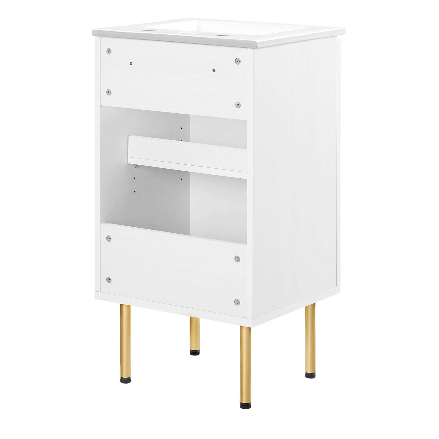 Modway furniture Chaucer Bathroom Vanity with White Basin Included - EEI-6693-BLK-WHI