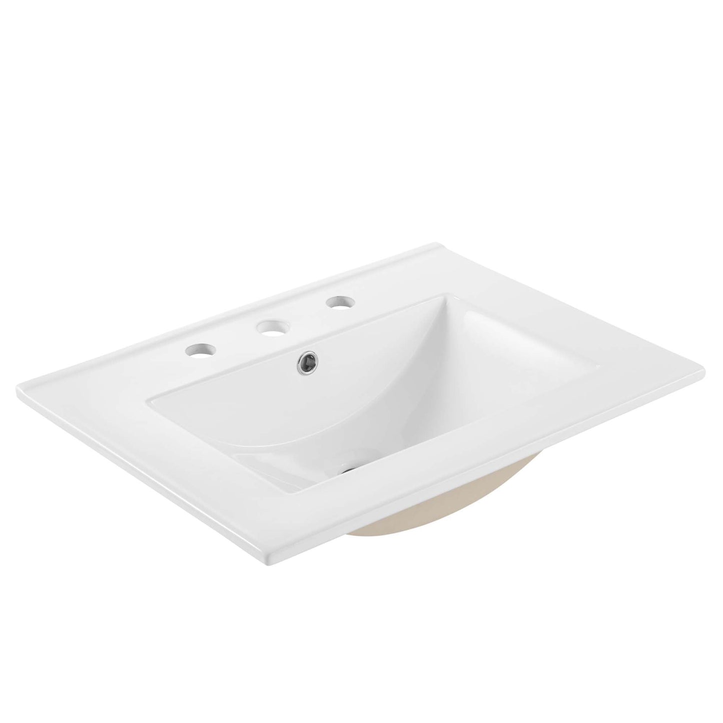 Modway furniture Chaucer Bathroom Vanity with White Basin Included - EEI-6693-BLK-WHI