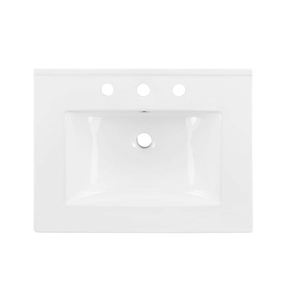 Modway furniture Chaucer Bathroom Vanity with White Basin Included - EEI-6693-BLK-WHI