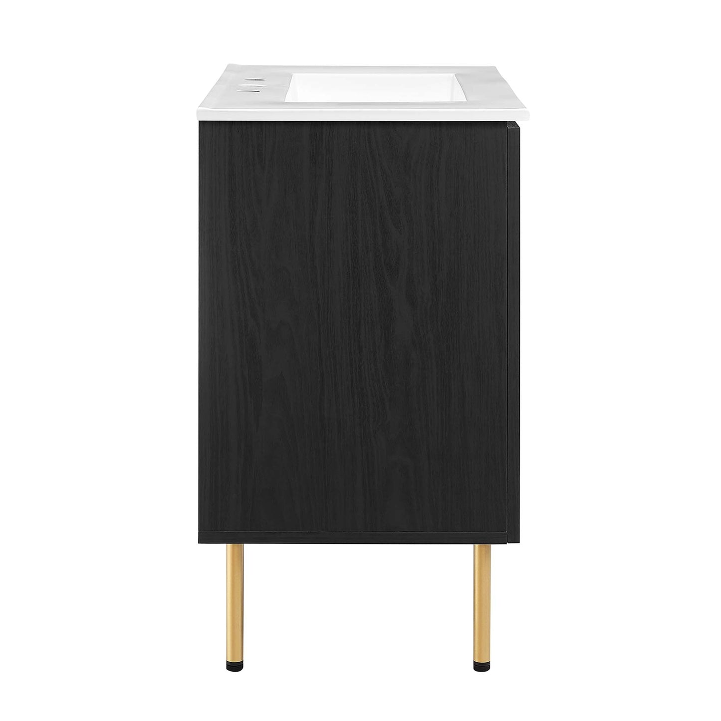 Modway furniture Chaucer Bathroom Vanity with White Basin Included - EEI-6693-BLK-WHI