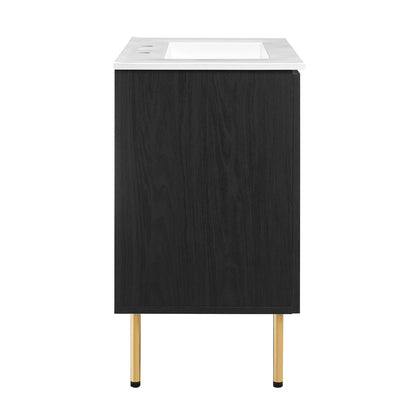 Modway furniture Chaucer Bathroom Vanity with White Basin Included - EEI-6693-BLK-WHI