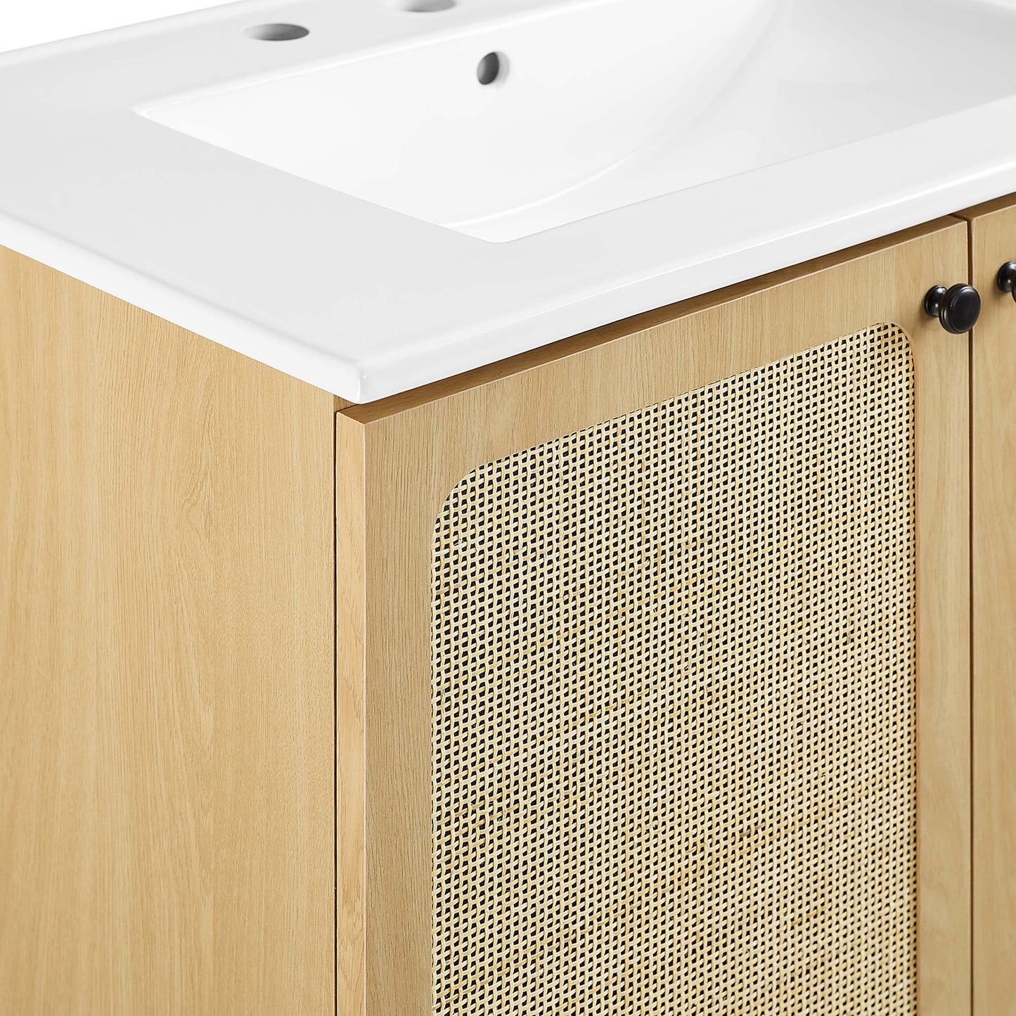 Modway furniture Chaucer Bathroom Vanity with White Basin Included - EEI-6693-BLK-WHI