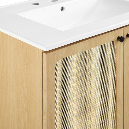 Modway furniture Chaucer Bathroom Vanity with White Basin Included - EEI-6693-BLK-WHI