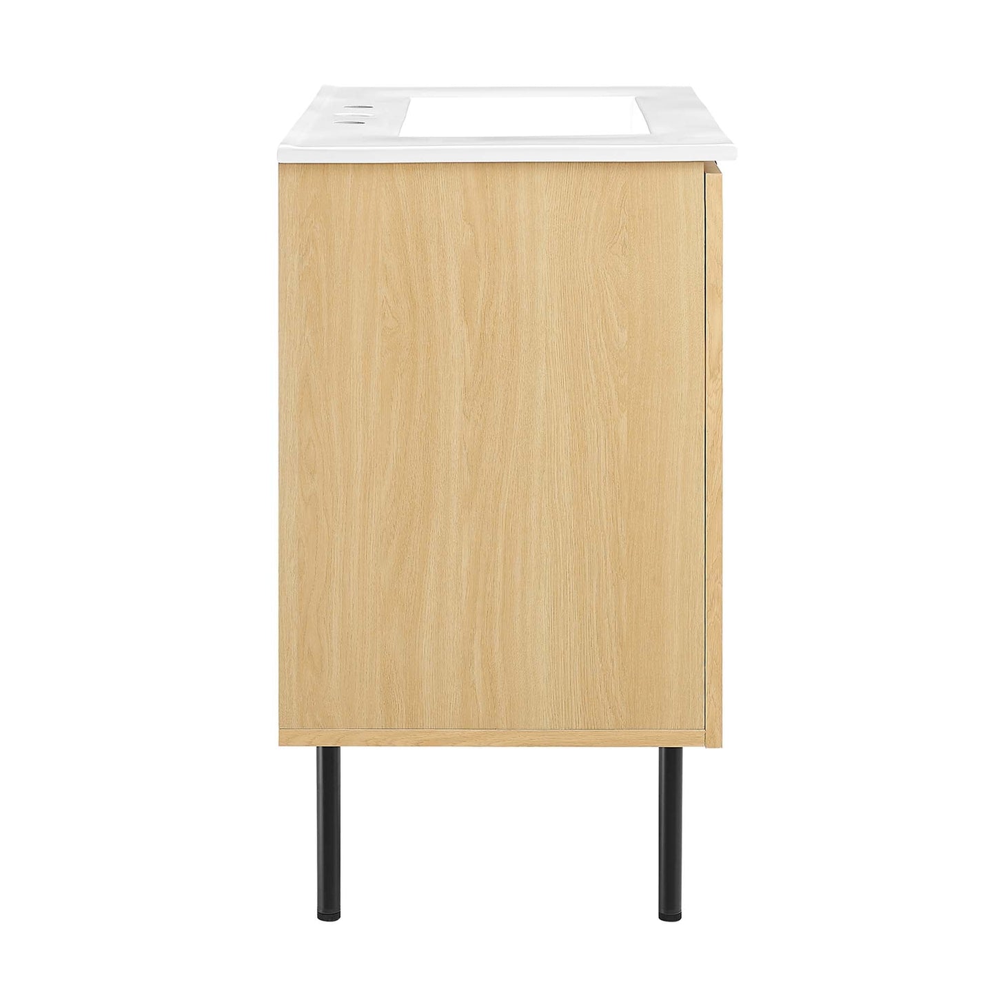 Modway furniture Chaucer Bathroom Vanity with White Basin Included - EEI-6693-BLK-WHI