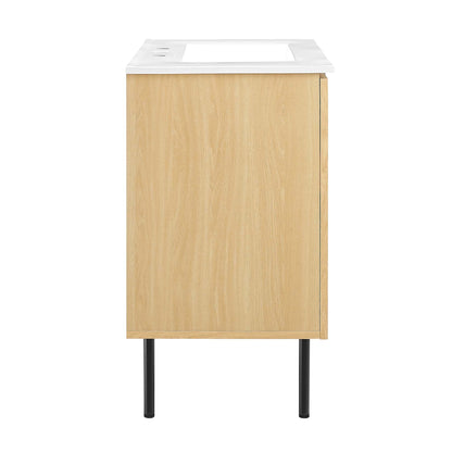 Modway furniture Chaucer Bathroom Vanity with White Basin Included - EEI-6693-BLK-WHI
