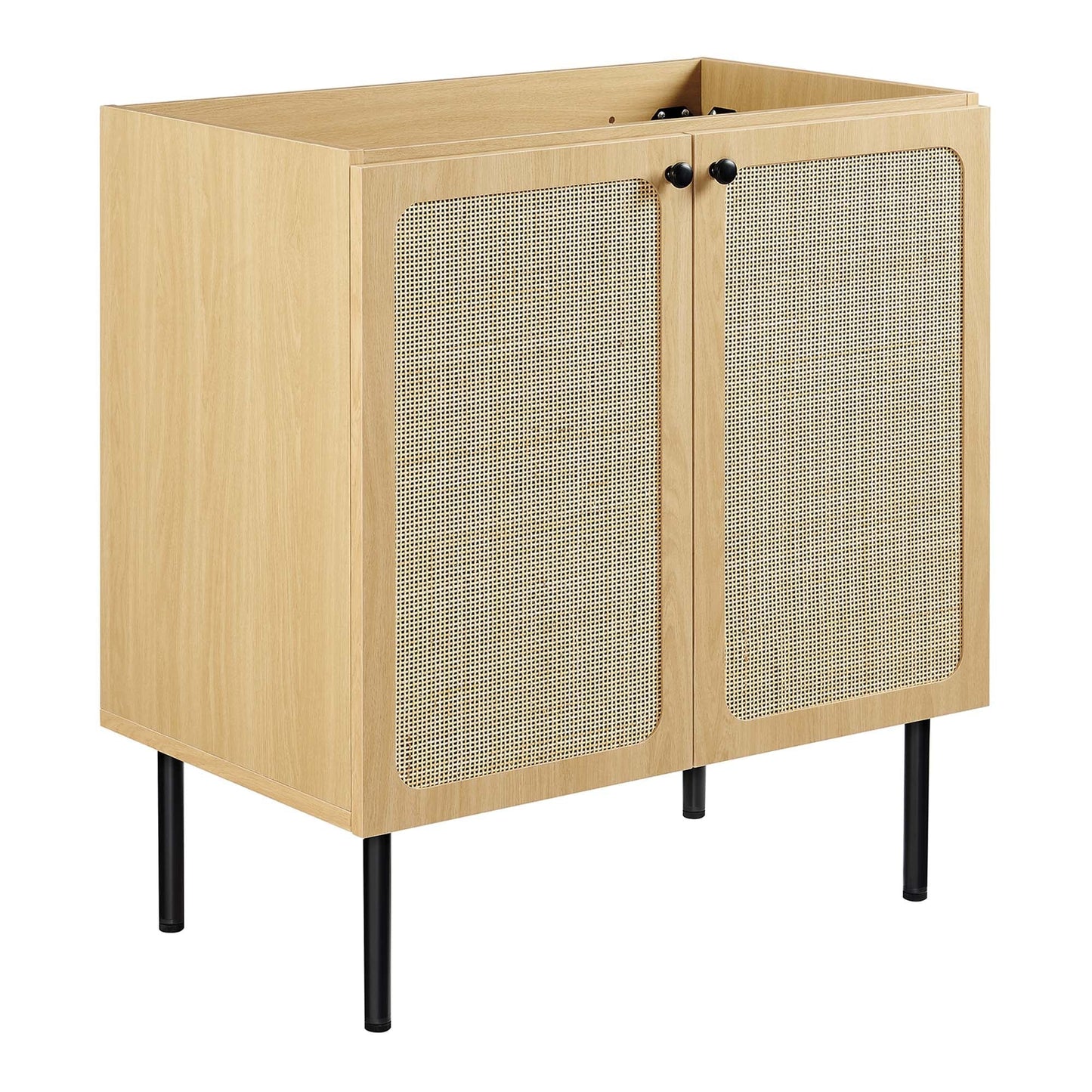 Modway furniture Chaucer Bathroom Vanity with White Basin Included - EEI-6693-BLK-WHI