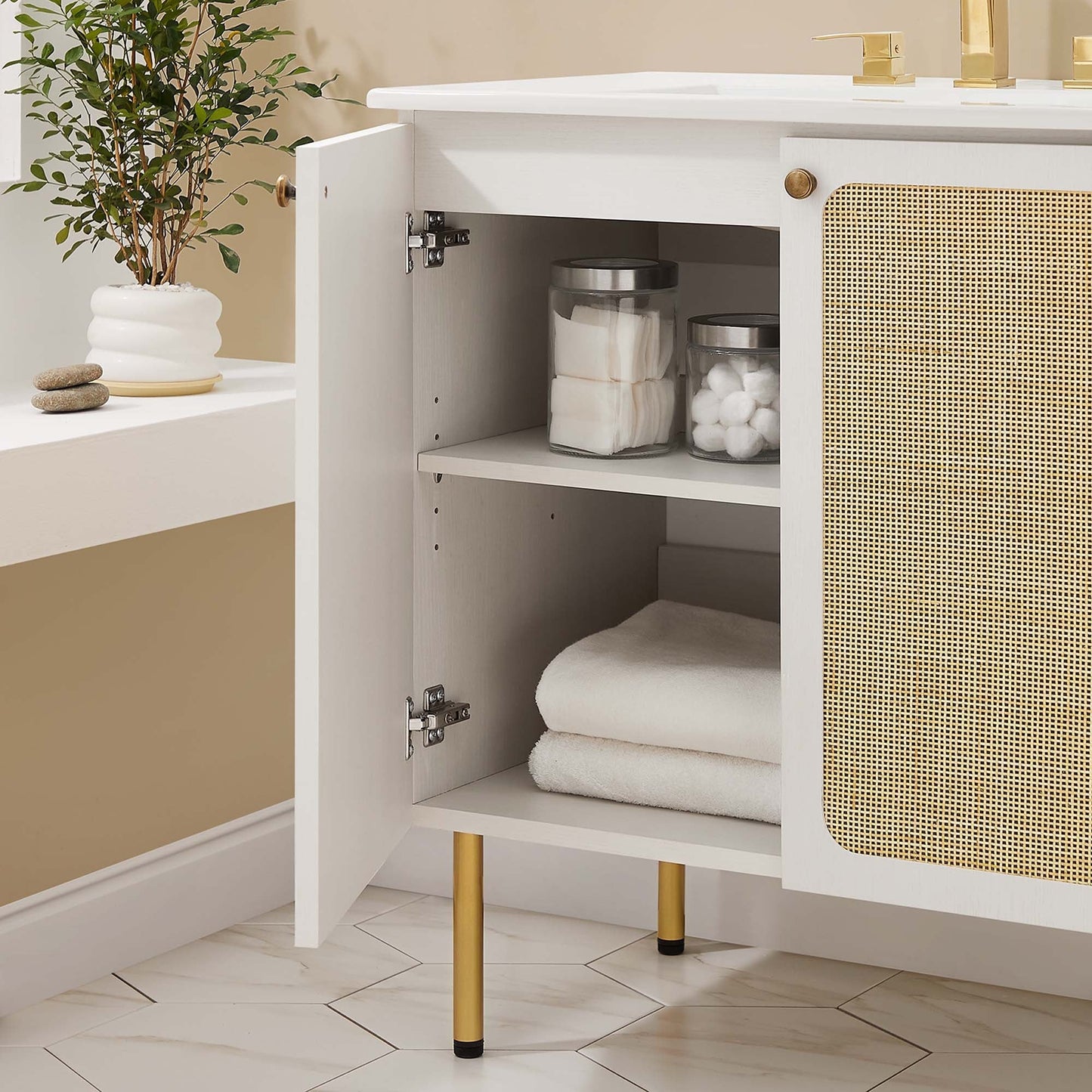 Modway furniture Chaucer Bathroom Vanity with White Basin Included - EEI-6693-BLK-WHI