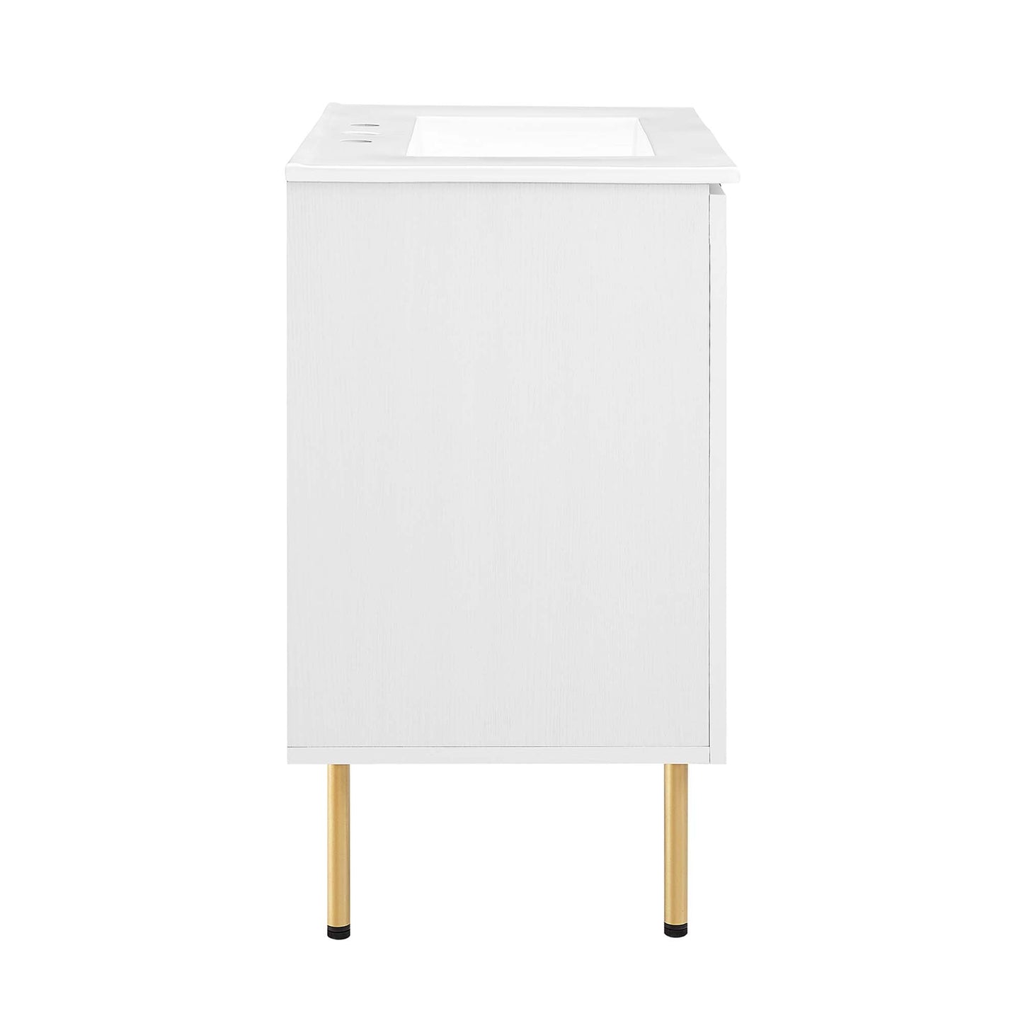 Modway furniture Chaucer Bathroom Vanity with White Basin Included - EEI-6693-BLK-WHI