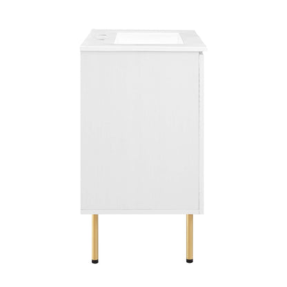 Modway furniture Chaucer Bathroom Vanity with White Basin Included - EEI-6693-BLK-WHI