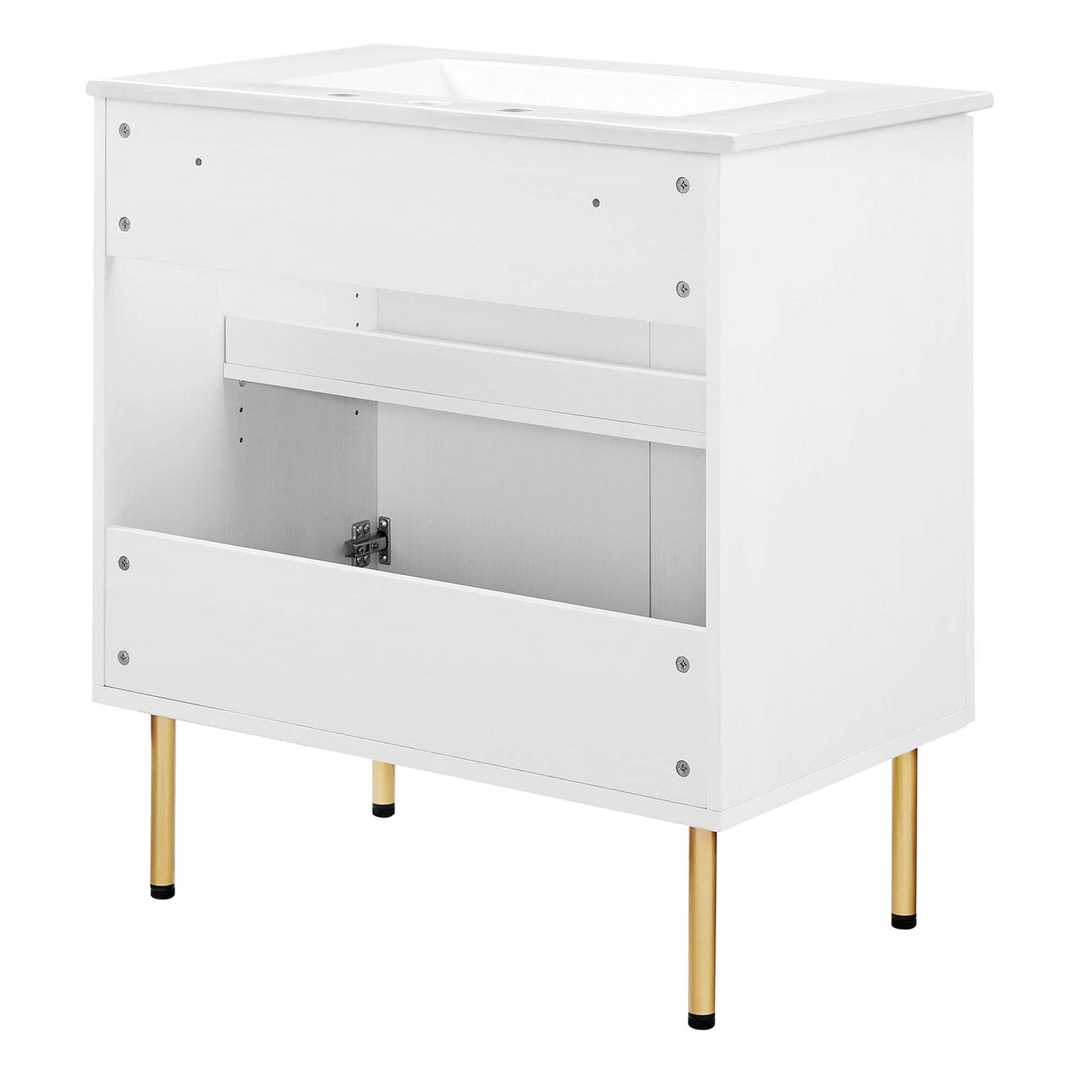 Modway furniture Chaucer Bathroom Vanity with White Basin Included - EEI-6693-BLK-WHI