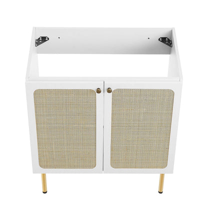 Modway furniture Chaucer Bathroom Vanity with White Basin Included - EEI-6693-BLK-WHI