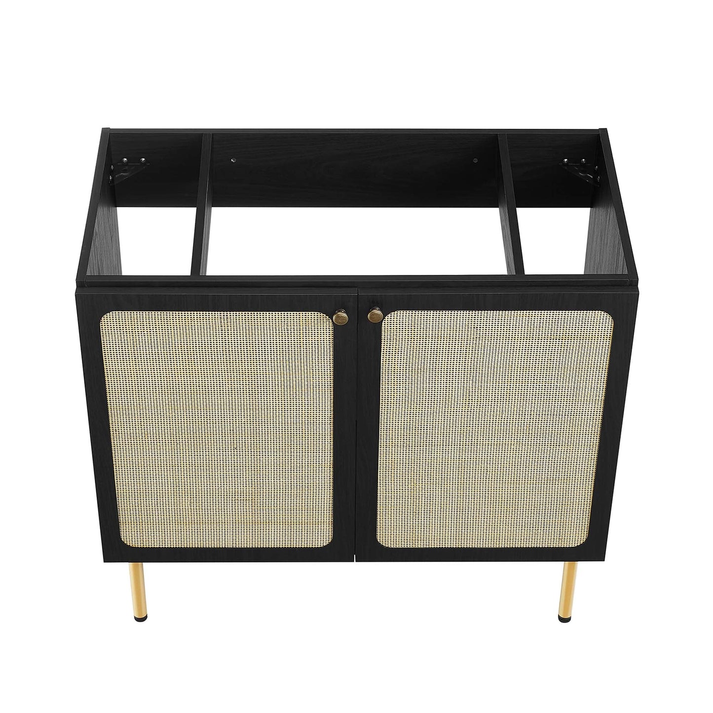 Modway furniture Chaucer Bathroom Vanity with White Basin Included - EEI-6693-BLK-WHI