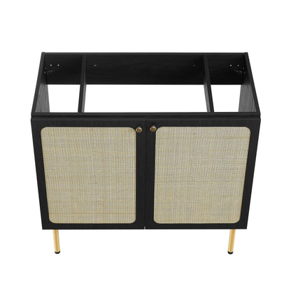 Modway furniture Chaucer Bathroom Vanity with White Basin Included - EEI-6693-BLK-WHI