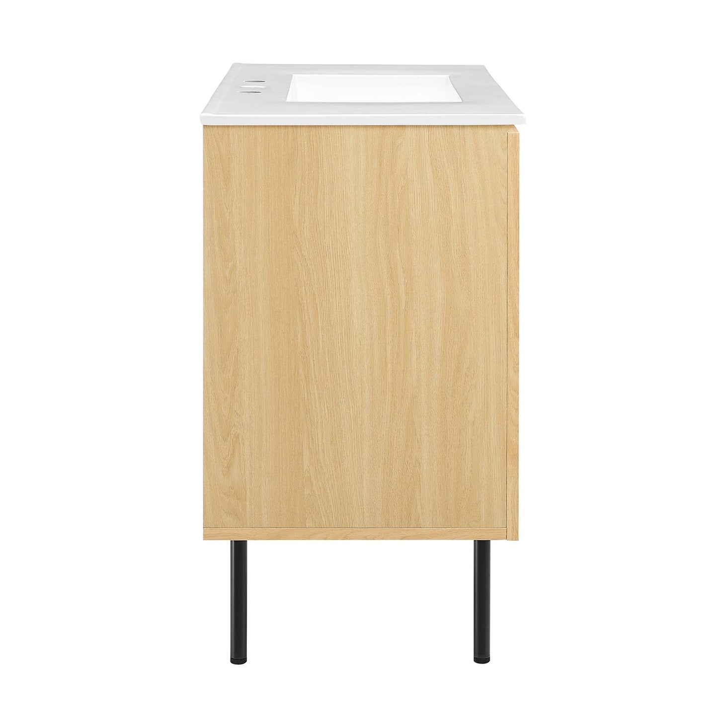 Modway furniture Chaucer Bathroom Vanity with White Basin Included - EEI-6693-BLK-WHI