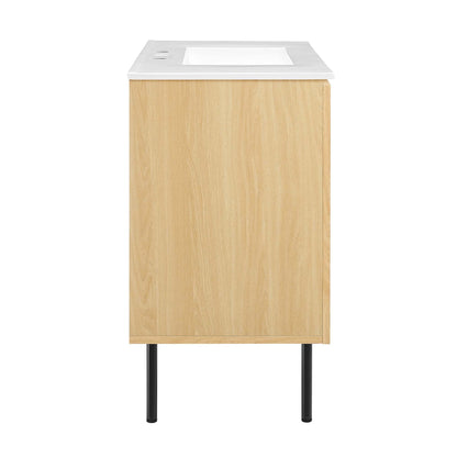 Modway furniture Chaucer Bathroom Vanity with White Basin Included - EEI-6693-BLK-WHI