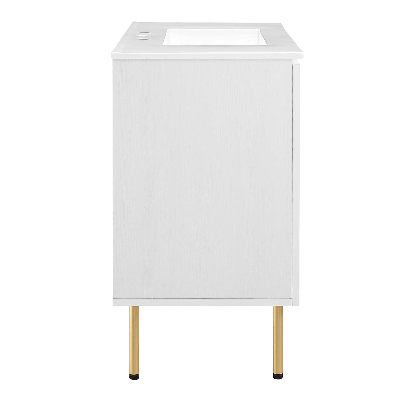 Modway furniture Chaucer Bathroom Vanity with White Basin Included - EEI-6693-BLK-WHI