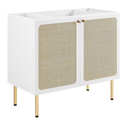 Modway furniture Chaucer Bathroom Vanity with White Basin Included - EEI-6693-BLK-WHI