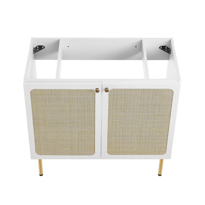 Modway furniture Chaucer Bathroom Vanity with White Basin Included - EEI-6693-BLK-WHI