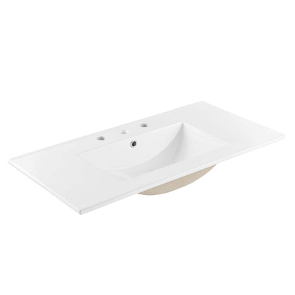 Modway furniture Chaucer Bathroom Vanity with White Basin Included - EEI-6693-BLK-WHI