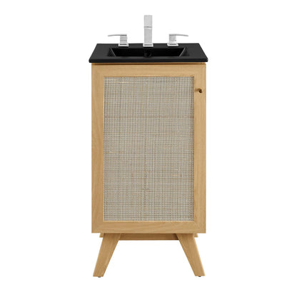 Modway furniture Soma Bathroom Vanity with Black Basin Included - EEI-6712-OAK-BLK