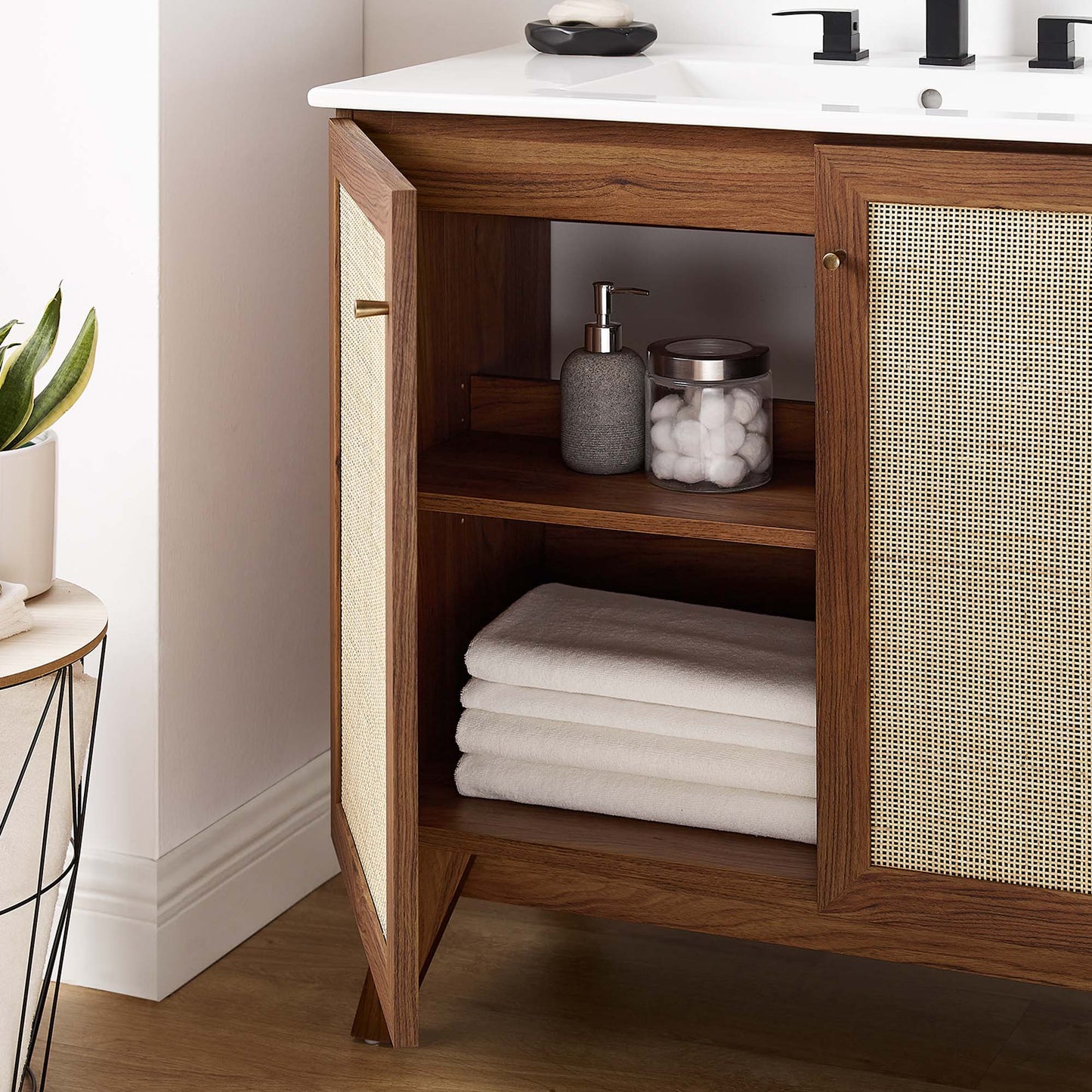 Modway furniture Soma Bathroom Vanity with White Basin Included - EEI-6711-OAK-WHI