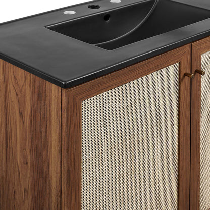 Modway furniture Soma Bathroom Vanity with Black Basin Included - EEI-6712-OAK-BLK