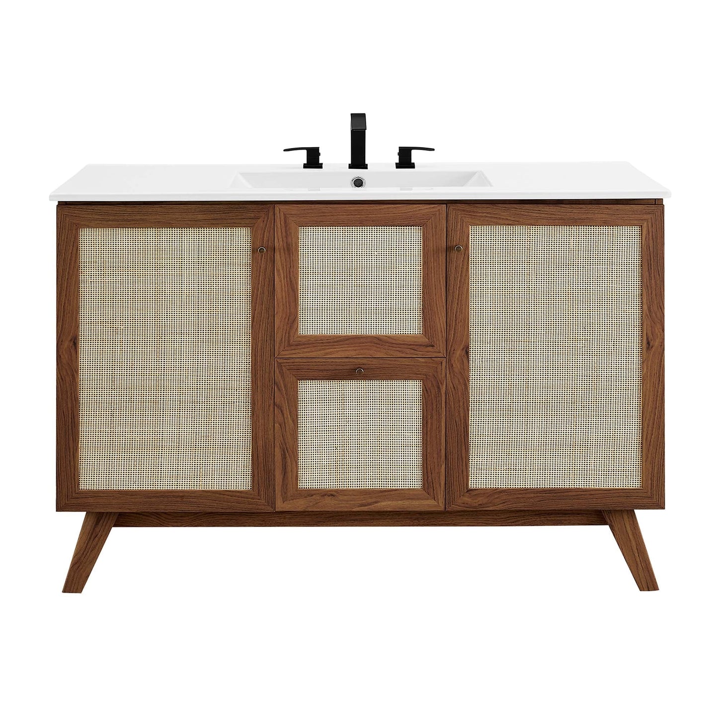 Modway furniture Soma Bathroom Vanity with White Basin Included - EEI-6711-OAK-WHI