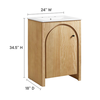 Modway furniture Appia Bathroom Vanity Basin Included - EEI-6788-OAK-WHI