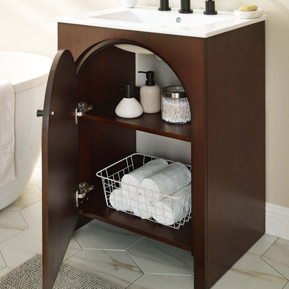Modway furniture Appia Bathroom Vanity Basin Included - EEI-6788-OAK-WHI