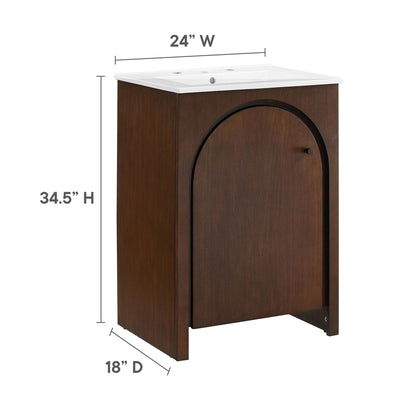Modway furniture Appia Bathroom Vanity Basin Included - EEI-6788-OAK-WHI