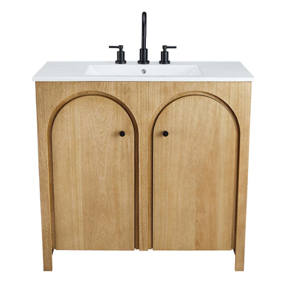 Modway furniture Appia Bathroom Vanity Basin Included - EEI-6788-OAK-WHI