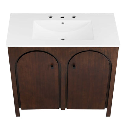 Modway furniture Appia Bathroom Vanity Basin Included - EEI-6788-OAK-WHI