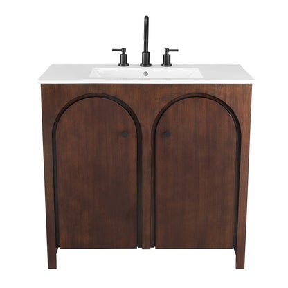 Modway furniture Appia Bathroom Vanity Basin Included - EEI-6788-OAK-WHI