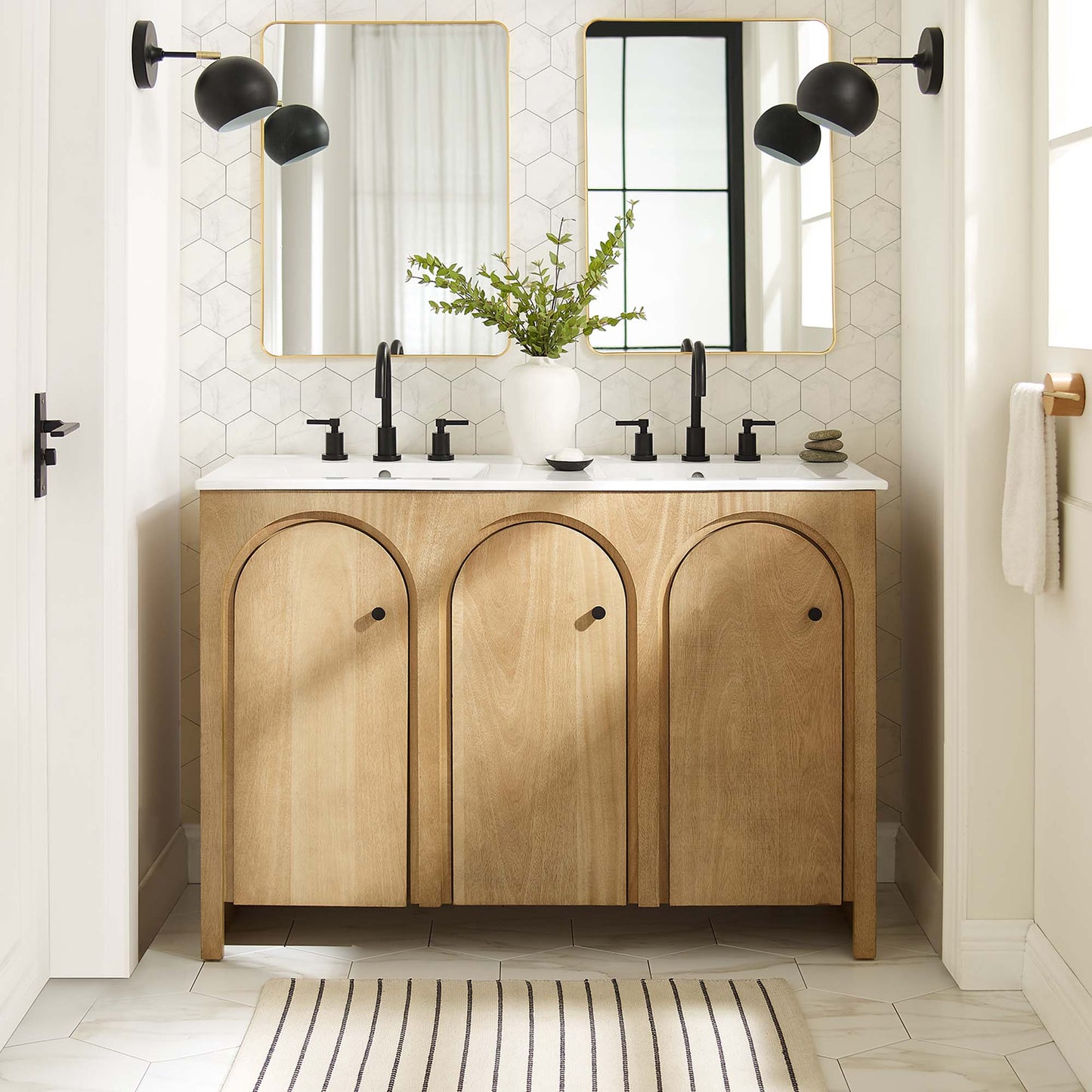 Modway furniture Appia Bathroom Vanity Basin Included - EEI-6788-OAK-WHI
