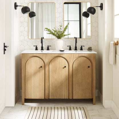 Modway furniture Appia Bathroom Vanity Basin Included - EEI-6788-OAK-WHI
