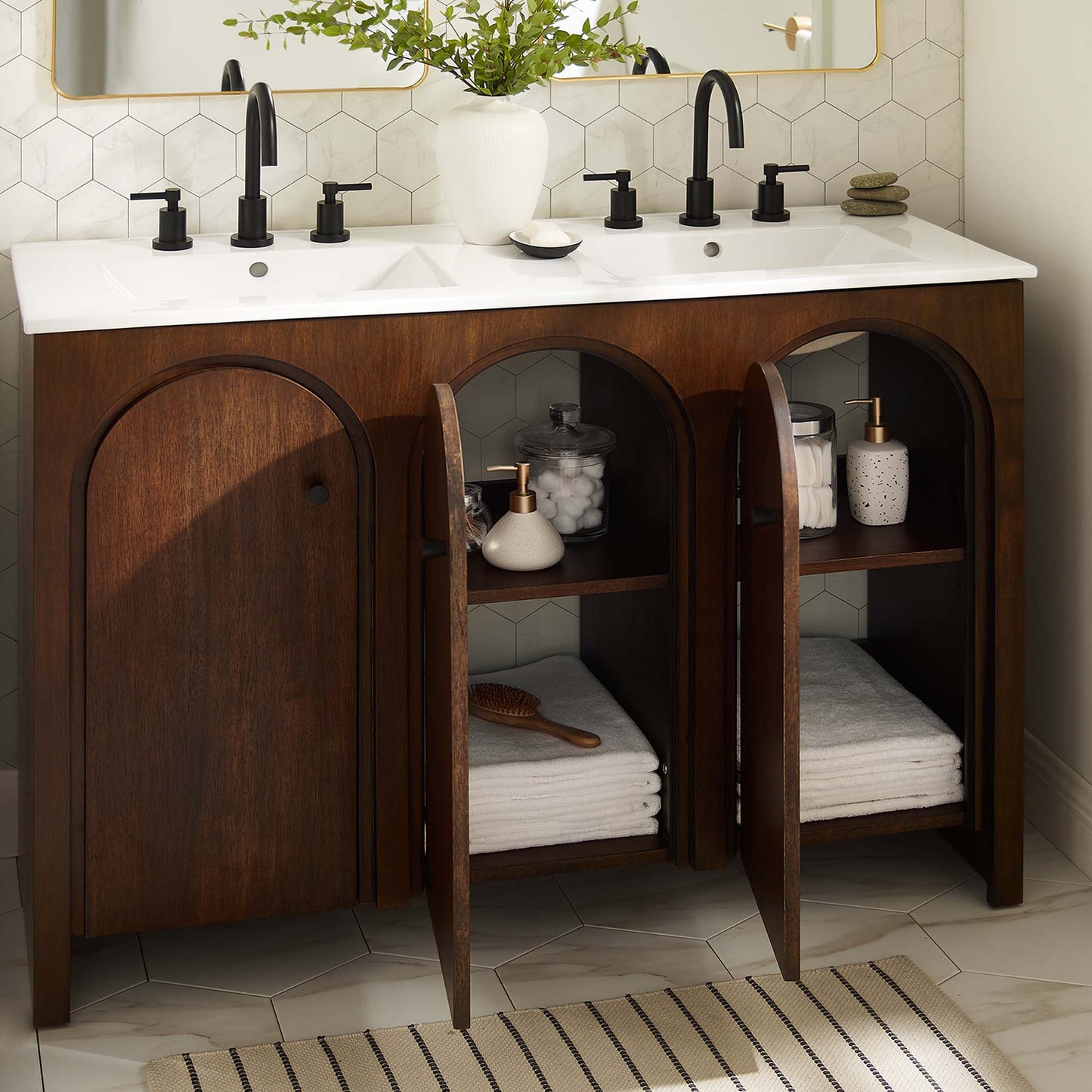 Modway furniture Appia Bathroom Vanity Basin Included - EEI-6788-OAK-WHI