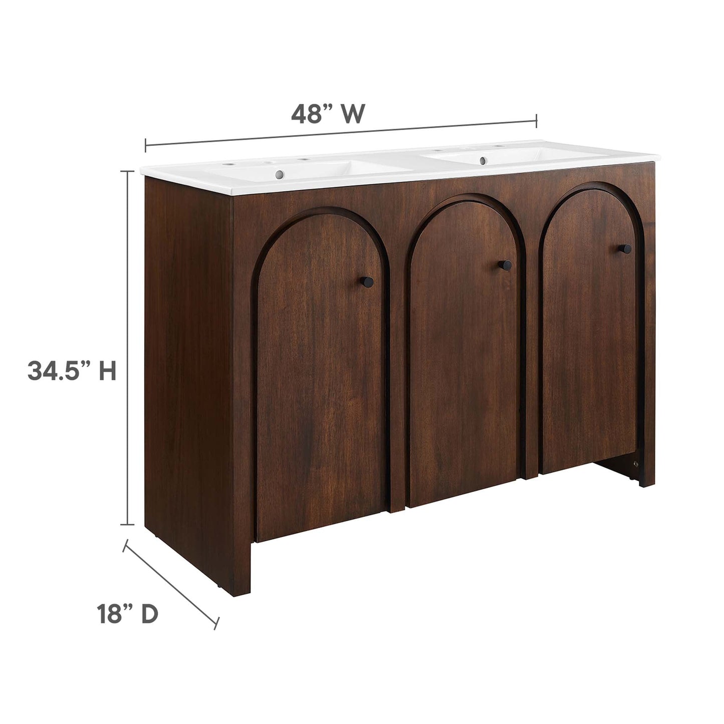 Modway furniture Appia Bathroom Vanity Basin Included - EEI-6788-OAK-WHI