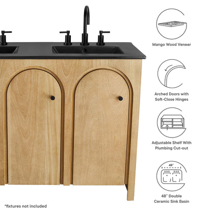 Modway furniture Appia Bathroom Vanity Basin Included - EEI-6788-OAK-WHI