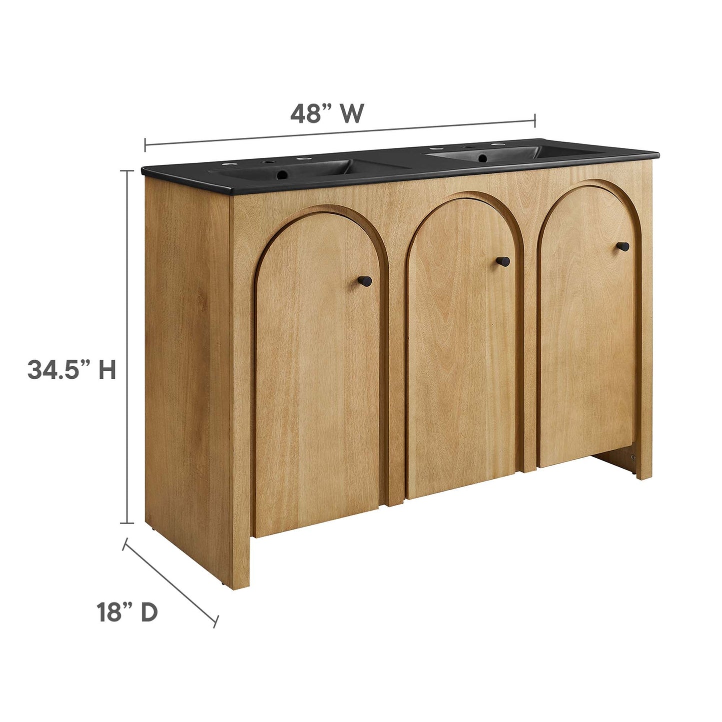 Modway furniture Appia Bathroom Vanity Basin Included - EEI-6788-OAK-WHI