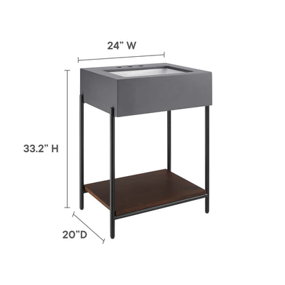 Modway furniture Etch 24" Bathroom Vanity with Sink - EEI-6861-BLK-WHI