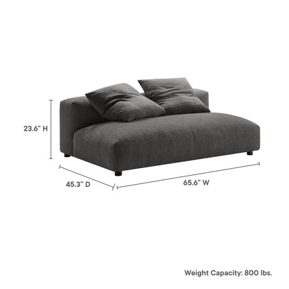 Modway Furniture Solace Modular Upholstered Armless Loveseat – Flexible Comfort for Modern Living Spaces, 800 lbs Capacity - EEI-6891-SAL