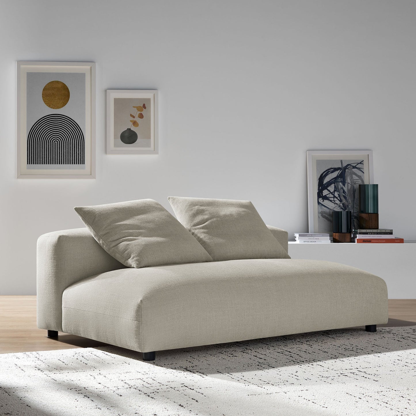 Modway Furniture Solace Modular Upholstered Armless Loveseat – Flexible Comfort for Modern Living Spaces, 800 lbs Capacity - EEI-6891-SAL