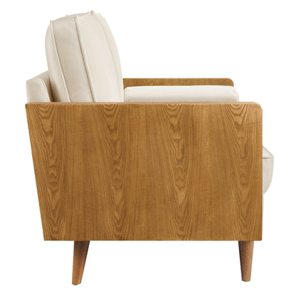 Modway furniture Kellan Performance Velvet Loveseat - Luxurious Mid Century Modern Design for Stylish Comfort - EEI-6945-WAL-MOG