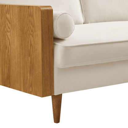 Modway furniture Kellan Performance Velvet Loveseat - Luxurious Mid Century Modern Design for Stylish Comfort - EEI-6945-WAL-MOG