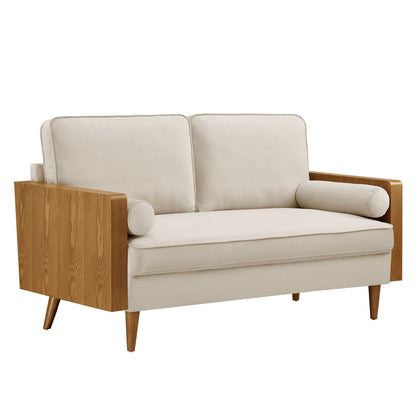 Modway furniture Kellan Performance Velvet Loveseat - Luxurious Mid Century Modern Design for Stylish Comfort - EEI-6945-WAL-MOG