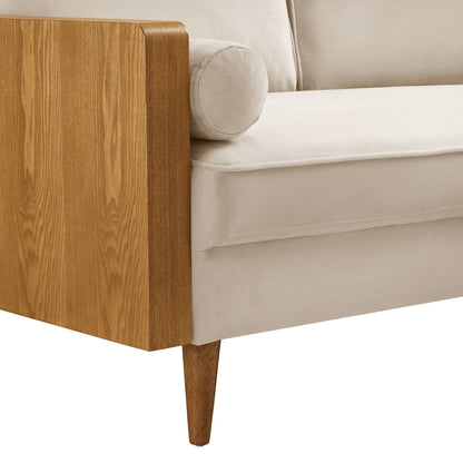 Modway furniture Kellan Performance Velvet Loveseat - Luxurious Mid Century Modern Design for Stylish Comfort - EEI-6945-WAL-MOG